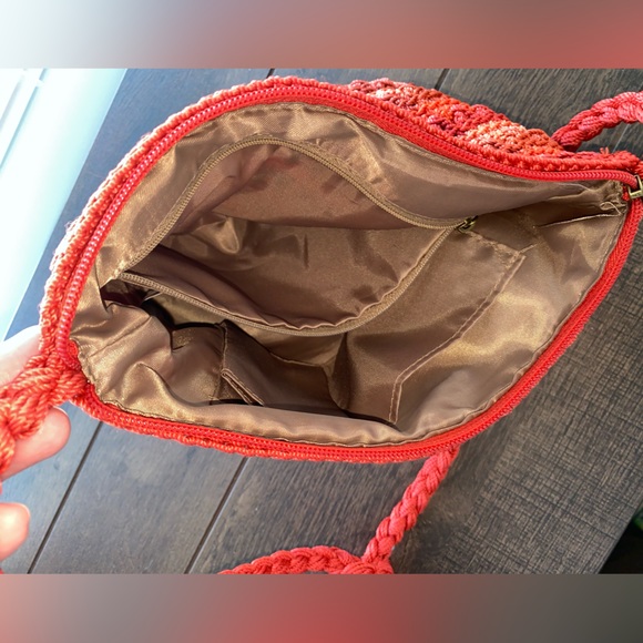 Croft and Barrow Orange cross body Crochet Bag - Picture 4 of 12